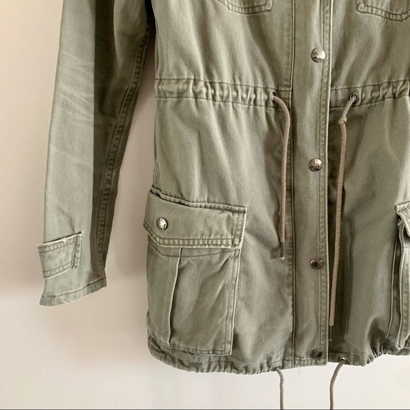 Triple 5 SOUL Y2K long green cargo zip military utility aztec boho 100% cotton - Picture 5 of 16